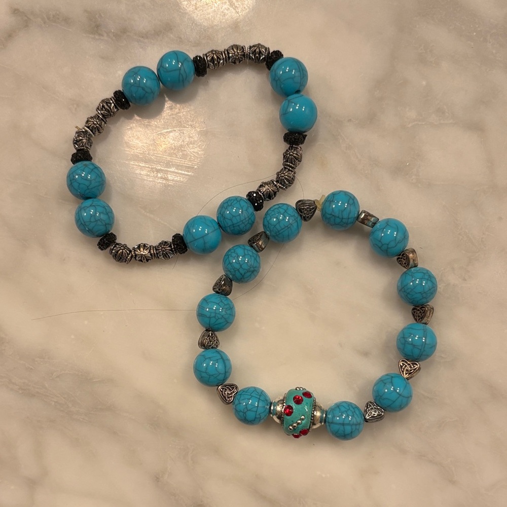 Turquoise Beaded Bracelet Set